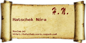 Hatschek Nóra névjegykártya